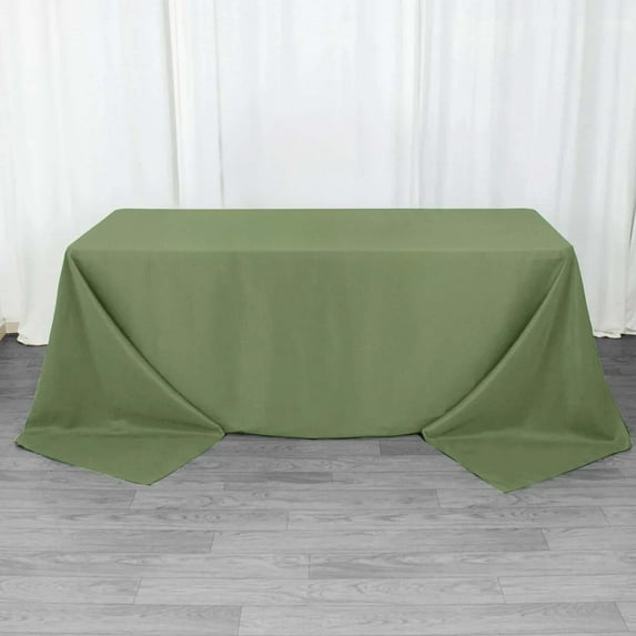 Efavormart 90"x132" Eucalyptus Sage Green 200 GSM Seamless Premium Polyester Rectangular Tablecloth For Wedding Banquet Restaurant