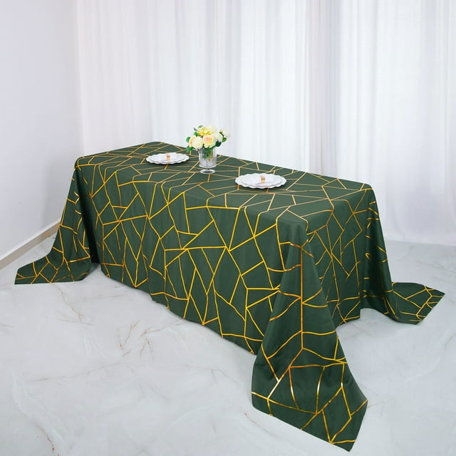 Efavormart 90"x132" Hunter Emerald Green Rectangle Polyester Tablecloth ...