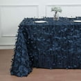 thumbnail image 1 of Efavormart 90"x132" Rectangle Leaf Petal Taffeta Tablecloth - Decorative 3D Leaf Ruffle Table Cover for Forest Party, Wedding, Event, Dessert Tables - Navy Blue, 1 of 5