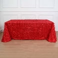 thumbnail image 1 of Efavormart 90"x132" Rectangle Leaf Petal Taffeta Tablecloth - Decorative 3D Leaf Ruffle Table Cover for Forest Party, Wedding, Event, Dessert Tables - Red, 1 of 11