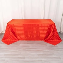 Efavormart 90"x132" Red Satin Stripe Seamless Rectangular Tablecloth