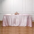 thumbnail image 1 of Efavormart 90"x156" Blush & White Stripe Satin Rectangle Tablecloth Seamless Tablecloth For Wedding Party Event, 1 of 11