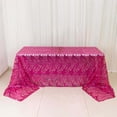thumbnail image 1 of Efavormart 90"x156" Fuchsia Silver Wave Embroidered Seamless Sequin Rectangle Tablecloth, 1 of 6