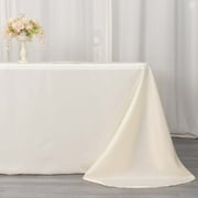 Efavormart 90x132" IVORY Wholesale Rectangle Polyester Round Corner Tablecloth Linen Wedding Party Restaurant Tablecloth