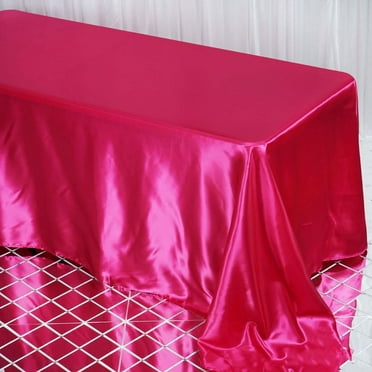 Efavormart 90x132" Rectangle FUSHIA Wholesale SATIN Tablecloth Banquet Linen Wedding Party Restaurant Tablecloth