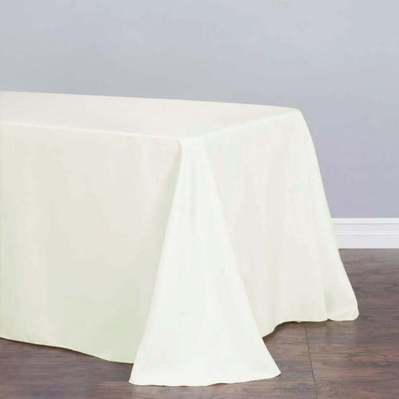 Efavormart 90x132" Seamless Premium IVORY 200 GSM Linens Polyester Rectangle Tablecloth Commercial Grade For Wedding Banquet Restaurant
