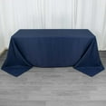 thumbnail image 1 of Efavormart 90x132" Seamless Premium Navy Blue 200 GSM Linens Polyester Rectangle Tablecloth Commercial Grade For Wedding Banquet Restaurant, 1 of 6