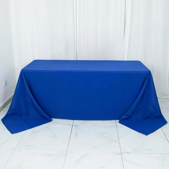 Efavormart 90x132" Seamless Premium Royal Blue 200 GSM Linens Polyester Rectangle Tablecloth Commercial Grade For Wedding Banquet Restaurant