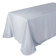 Efavormart 90x132 Silver Premium Faux Linen Rectangular Tablecloth | Wrinkle Free Tablecloth