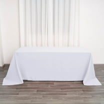 Efavormart 90x132" WHITE Wholesale Rectangle Polyester Rectangle Tablecloth Linen Wedding Party Restaurant Tablecloth