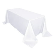 Efavormart 90x132" WHITE Wholesale Rectangle Polyester Rectangle Tablecloth Linen Wedding Party Restaurant Tablecloth