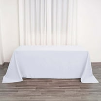 Efavormart 90x132" WHITE Wholesale Rectangle Polyester Rectangle Tablecloth Linen Wedding Party Restaurant Tablecloth