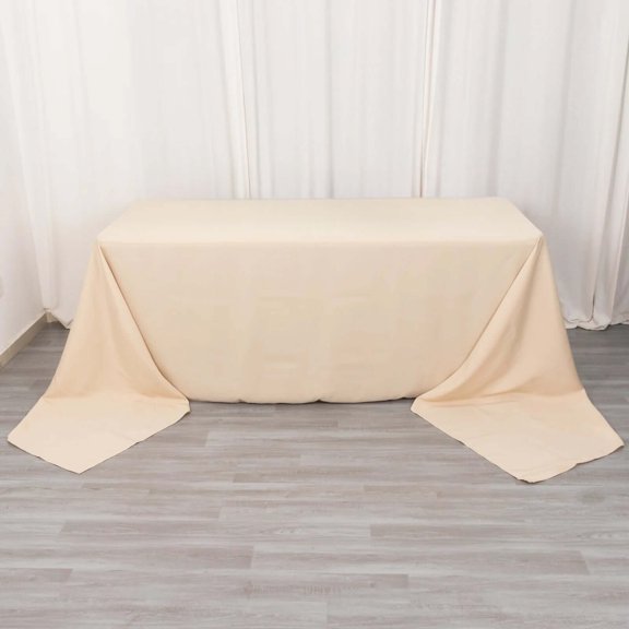 Efavormart 90x156" Beige Wholesale Rectangle Polyester Tablecloth Linen Wedding Party Restaurant Tablecloth