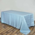 thumbnail image 1 of Efavormart 90x156" Stripe Wholesale SATIN Rectangle Banquet Table Cover Wedding Party Shinny Satin Tablecloth - White/Turquoise, 1 of 9
