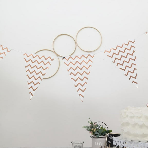 Efavormart 92" Long Chevron ROSE GOLD Triangle Pennant Banner For Party Banquet Decoration