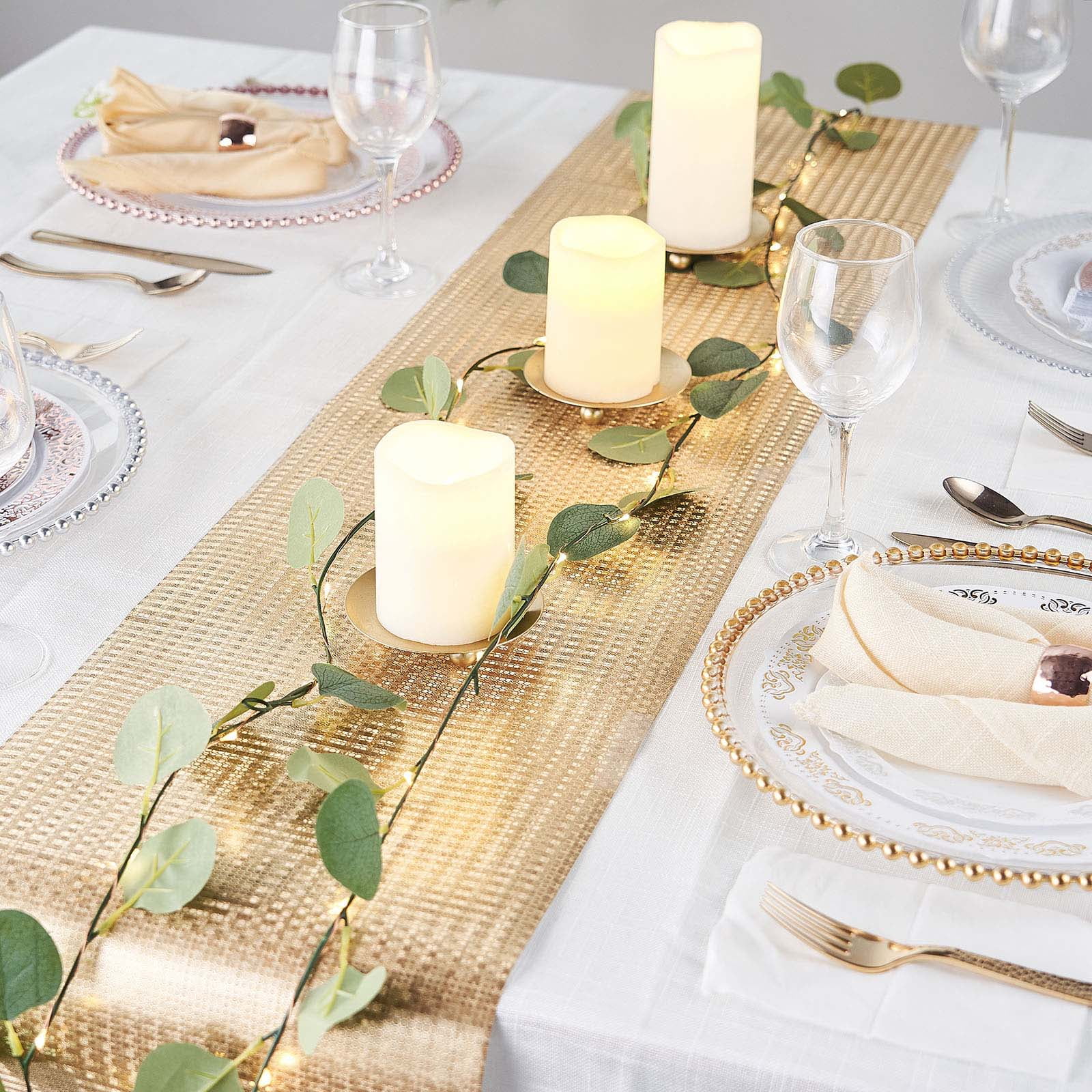 Efavormart 9Ft Glitter Paper Table Runner Roll, Disposable Table Runner ...