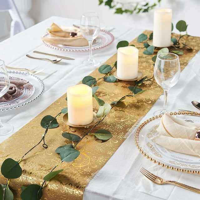 Efavormart 9Ft Glitter Paper Table Runner Roll, Disposable Table Runner ...