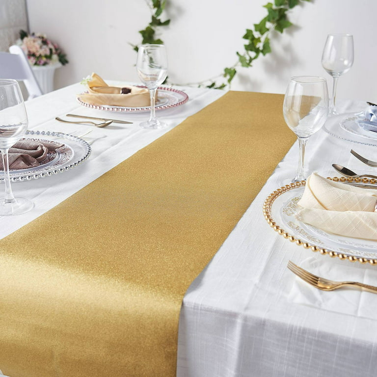 Efavormart 9Ft Gold Glitter Paper Table Runner Roll, Disposable Table  Runner for Morden Stylish Wedding Party Holiday Celebration Table Setting