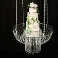 thumbnail image 1 of Efavormart Acrylic Hanging Crystal Chandelier Cake Stand, Drape Suspended Wedding Cake Swing With 5ft Steel Wire String Bead Chains - 25" Round, 1 of 11