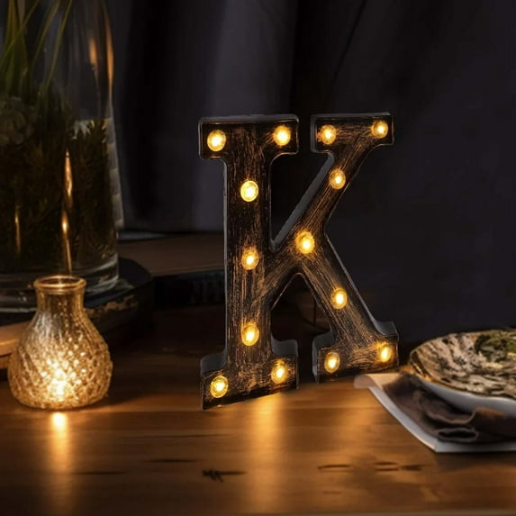 Efavormart Antique Black Industrial Style Letter "K", Vintage Style Alphabet Letter - 9"