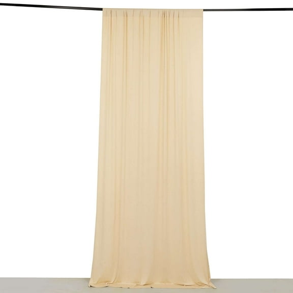 Efavormart Beige 4-Way Stretch Spandex Drapery Panel with Rod Pockets, Photography Backdrop Curtain - 5ftx10ft