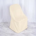 thumbnail image 1 of Efavormart Beige Linen Polyester Folding Chair Cover Dinning Chair Slipcover For Wedding Party Event Banquet Catering, 1 of 11