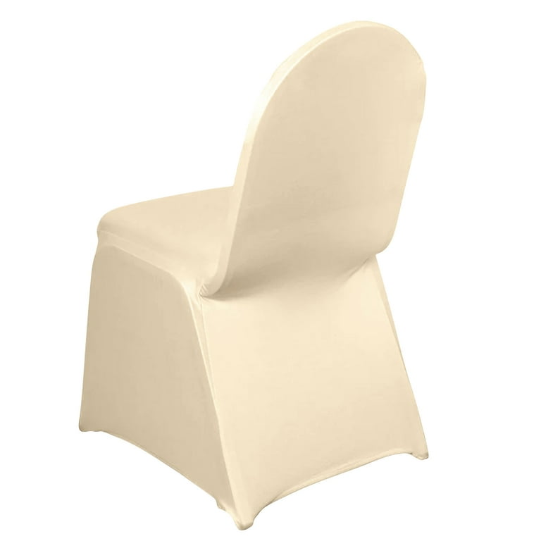 Efavormart Beige Stretchy Spandex Fitted Banquet Chair Cover Dinning Event  Slipcover For Wedding Party Banquet Catering 