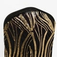 thumbnail image 1 of Efavormart Black Gold Spandex Stretch Banquet Chair Cover With Wave Embroidered Sequins, 1 of 5