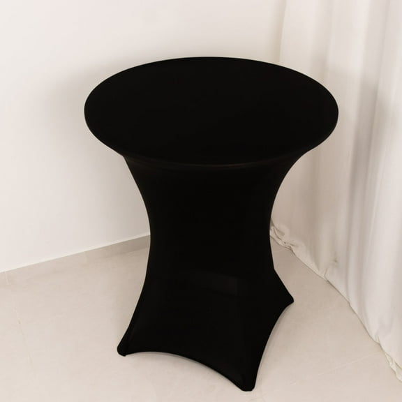 Efavormart Black Highboy Spandex Cocktail Table Cover, Fitted Stretch Tablecloth for 33"-36" Dia High Top Tables