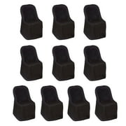 Efavormart Black Linen Polyester Folding Chair Cover Dinning Chair Slipcover For Wedding Party Event Banquet Catering