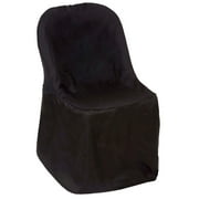 Efavormart Black Linen Polyester Folding Chair Cover Dinning Chair Slipcover For Wedding Party Event Banquet Catering