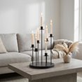 thumbnail image 1 of Efavormart Black Metal 7-Arm Taper Candle Holder Centerpiece 15" Round Wedding Table Candelabra - Cluster Design, 1 of 4