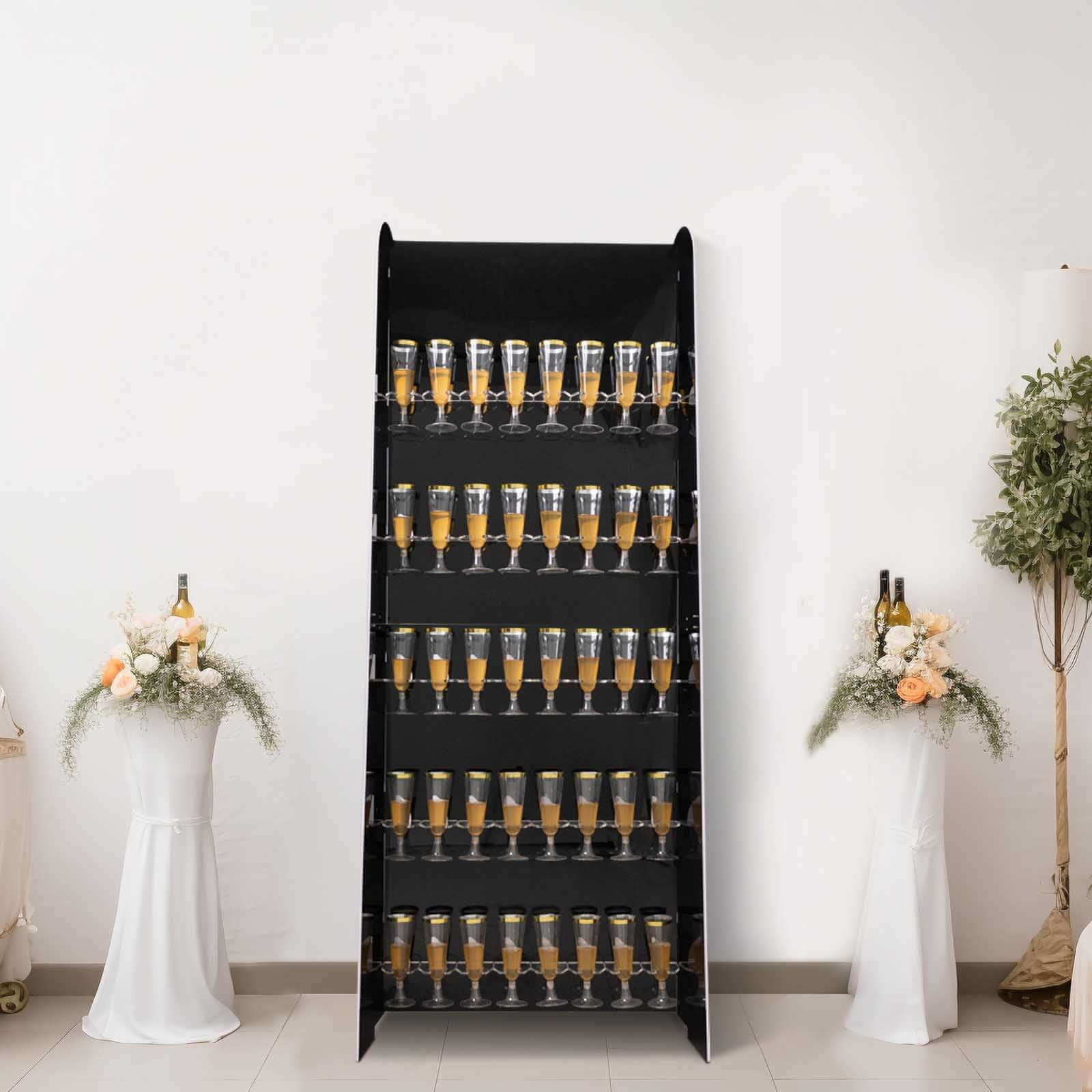 Efavormart 5-Tier Black Acrylic Champagne Wall Glass Holder – 5ft ...