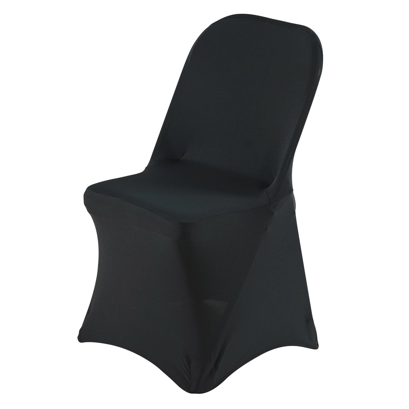 Efavormart Black Premium Spandex Folding Chair Covers, Stretch Fitted