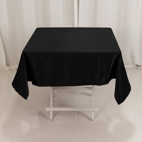 Efavormart Black Seamless Lamour Satin Square Table Overlay - 54"