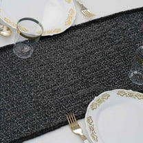 Efavormart Black Sequin Premium Table Runners For Weddings Birthday Parties Banquets Decor Fit Rectangle and Round Table 108x12"