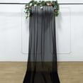 thumbnail image 1 of Efavormart Black Sheer Premium Chiffon Curtain Panel Backdrop Drapery With Rod Pockets | 5ft x14ft, 1 of 10