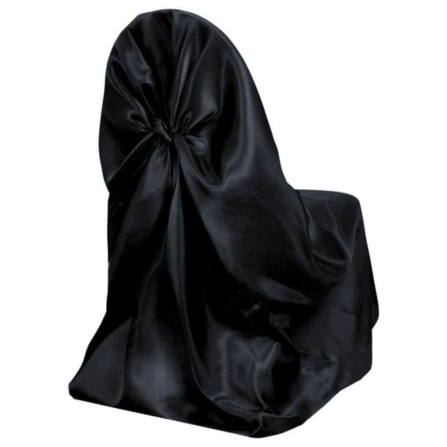 Efavormart Black Silky Satin Universal Chair Covers Fits All Type of ...