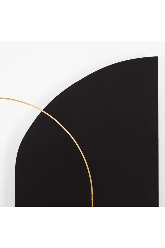 Black Spandex Fitted Chiara Backdrop Stand Cover For Half Moon Top Wedding Arch - 8ft