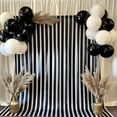 thumbnail image 1 of Efavormart Black White Striped Satin Backdrop Curtain Panel, Glossy Event Photography Background Room Divider Curtain Drapery - 8ftx10ft, 1 of 11