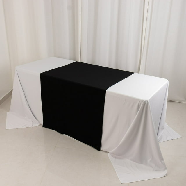 Efavormart Black Wide Premium Polyester Table Runner, Printable ...