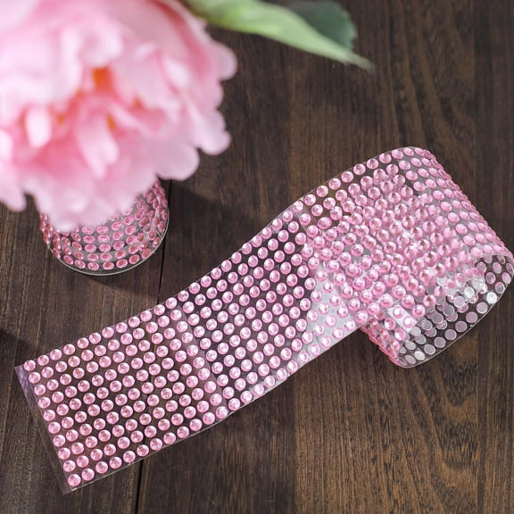 Efavormart Blush DIAMOND MESH RHINESTONE Sheet for DIY Jewelry Phone Shell Bag Clothes Decoration - 21" x 11"