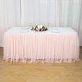 thumbnail image 1 of Efavormart Blush Dual Layer Lace Polyester Table Skirt for Kitchen Dining Catering Wedding Birthday Party Decorations Events 17FT, 1 of 11