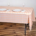 thumbnail image 1 of Efavormart Buffalo Plaid Tablecloth | 54" x 108" Blush/White Rectangular Spill Proof Tablecloths | Disposable Checkered Plastic Vinyl Waterproof Tablecloths, 1 of 3