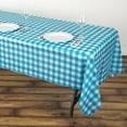 thumbnail image 1 of Efavormart Buffalo Plaid Tablecloth | 54" x 108" White/Turquoise Rectangular Spill Proof Tablecloths | Disposable Checkered Plastic Vinyl Waterproof Tablecloths, 1 of 4