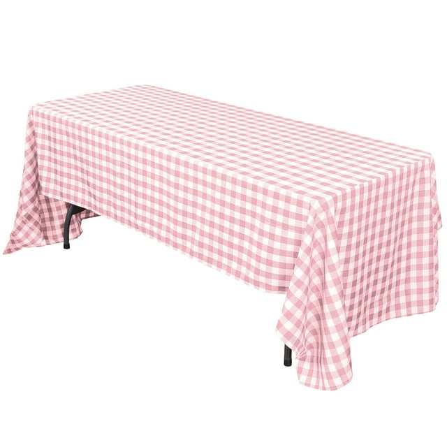 Efavormart Buffalo Plaid Tablecloth | 60"x102" Rectangular | White/Rose ...