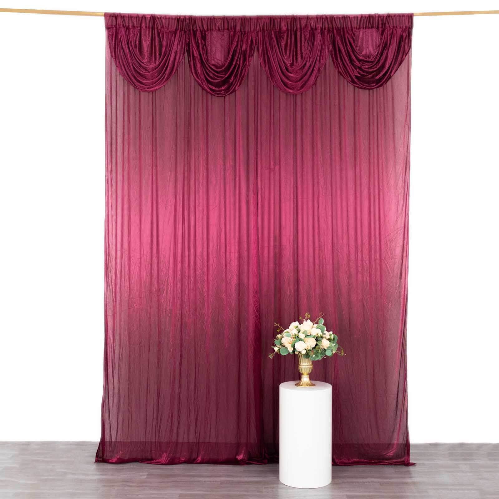 Polyester Bridal Satin Backdrop/Drape. Curtain Panel with 4
