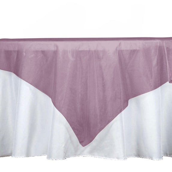Efavormart Burgundy Organza Square Tablecloth Overlay 60"x60" Square Tablecloth Cover For Wedding Party Event Banquet