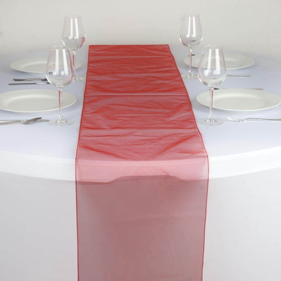 Efavormart Burnt Orange Premium Organza Table Top Runner For Weddings Birthday Party Banquets Decor Fit Rectangle and Round Table