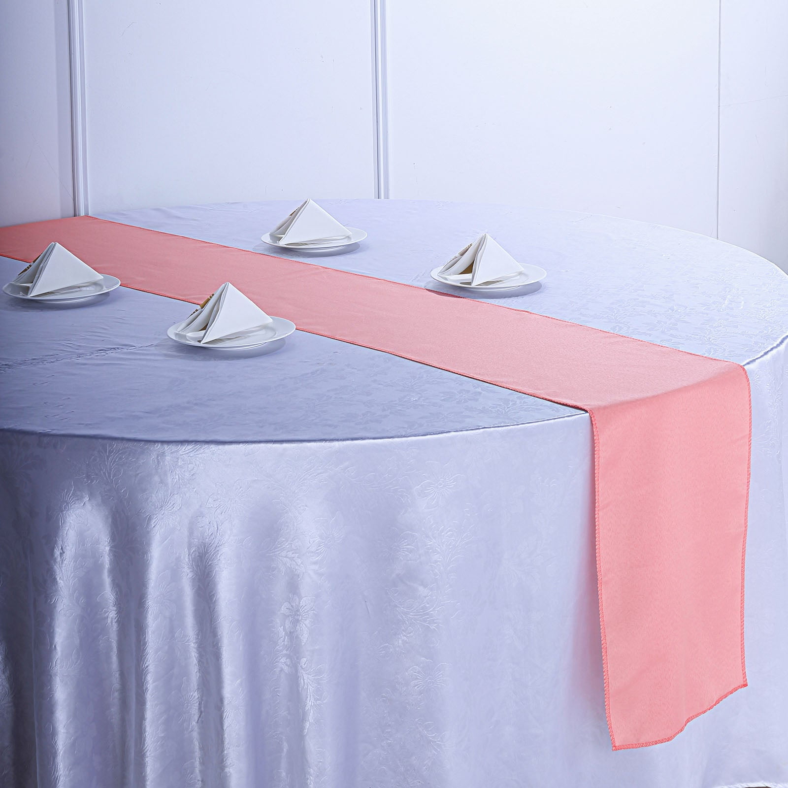 Efavormart CORAL Premium Polyester Table Top Runner For Weddings